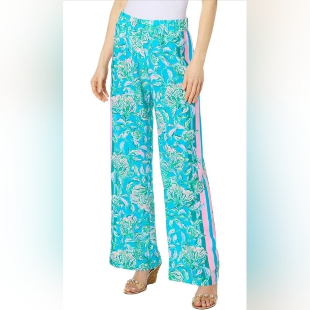 Lilly Pulitzer Blue Floral Pants